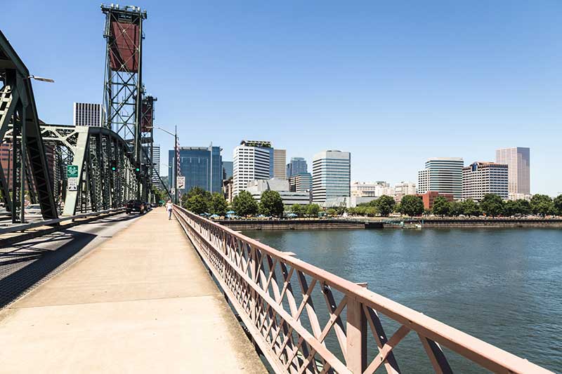 Hawthorne Bridge by Willamette in Portland
